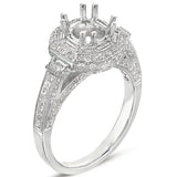 14 KT Baguette Shape White Gold Engagement Ring