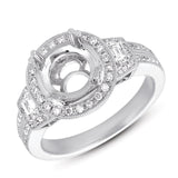 14 KT Baguette Shape White Gold Engagement Ring