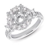 14 KT Emerald Cut Shape White Gold Engagement Ring