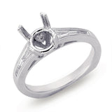 14 KT Baguette Shape White Gold Engagement Ring
