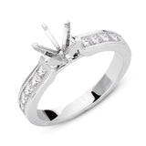 14 KT Princess Shape White Gold Engagement Ring