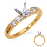 14 KT Rounds Shape Yellow Gold Engagement Ring