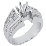 14 KT Baguette Shape White Gold Engagement Ring