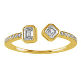 14 KT Asscher Shape Yellow Gold Diamond Ring