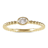 14 KT Oval Shape Yellow Gold Diamond Ring