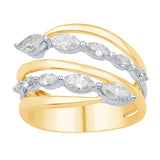 14 KT Marquise Shape Yellow & White Gold Diamond Ring