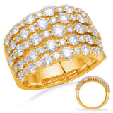 14 KT Rounds Shape Yellow Gold Diamond Fashion Ring