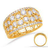 14 KT Rounds Shape Yellow Gold Diamond Fashion Ring