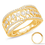 14 KT Rounds Shape Yellow Gold Diamond Fashion Ring
