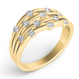 14 KT Rounds Shape Yellow Gold Diamond Fashion Ring