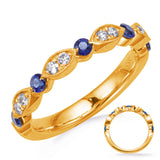 14 KT Rounds Shape Yellow Gold Sapphire & Diamond Ring