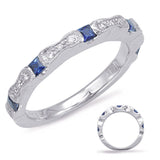 14 KT Rounds Shape White Gold Sapphire & Diamond Ring