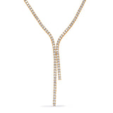 14 KT Rounds Shape Yellow Gold Four Prong Tennis Lariat