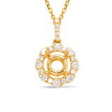 14 KT Rounds Shape Diamond Pendant For 0.62ct Round Cente
