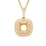 14 KT Rounds Shape Diamond Pendant 1ct Cushion Center