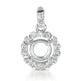 14 KT Rounds Shape Diamond Pendant For 1/2ct Round Stone