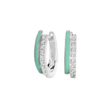 Mint Enamel Huggie Hoop Earrings