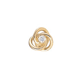 14K Yellow Gold Open Knot Tie Tack W/.15 Cttw Diamonds