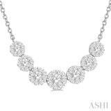 3/4 Ctw Round Cut Diamond Lovebright Necklace in 14K White Gold