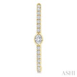 3/8 Ctw Oval and Round Cut Diamond Rectangular Fashion Hoop Earrings in 14K Yellow Gold