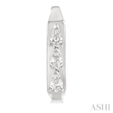 1/2 Ctw Pear Cut Diamond Hexagonal Fashion Hoop Earrings in 14K White Gold