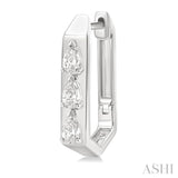 1/2 Ctw Pear Cut Diamond Hexagonal Fashion Hoop Earrings in 14K White Gold