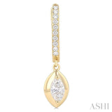 1/2 Ctw Marquise Shape Dome Round Cut Diamond Fashion Huggie Earrings in 14K Yellow Gold