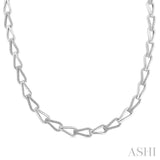 1/4 Ctw Round Cut Diamond Bold Knot Link Fashion Necklace in Sterling Silver