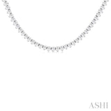 1 Ctw Halfway Round Cut Diamond Tennis Necklace in 14K White Gold