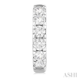 1 1/2 Ctw Round Cut Diamond Hoop Earrings in 14K White Gold