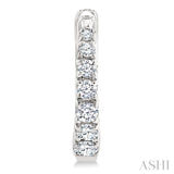 1/4 Ctw Graduated Round Cut Diamond Fashion Huggies in 14K White Gold