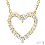 1/10 Ctw Heart Shape Round Cut Diamond Pendant With Chain in 10K Yellow Gold