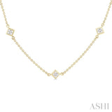 1 1/2 Ctw Princess Cut Diamond Fashion Necklace in 14K Yellow Gold