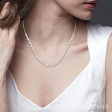 1 3/4 Ctw Halfway Graduated Round Cut Diamond Riviera Necklace in 14K White Gold