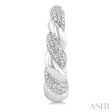 1/10 Ctw Single Cut Diamond Rope Earrings in Sterling Silver