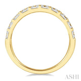 1/2 Ctw Parallel Row Baguette and Round Cut Diamond Stackable Fashion Band in 14K Yellow Gold
