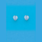 4Mm Heart Lavendar Cz Post Earrings