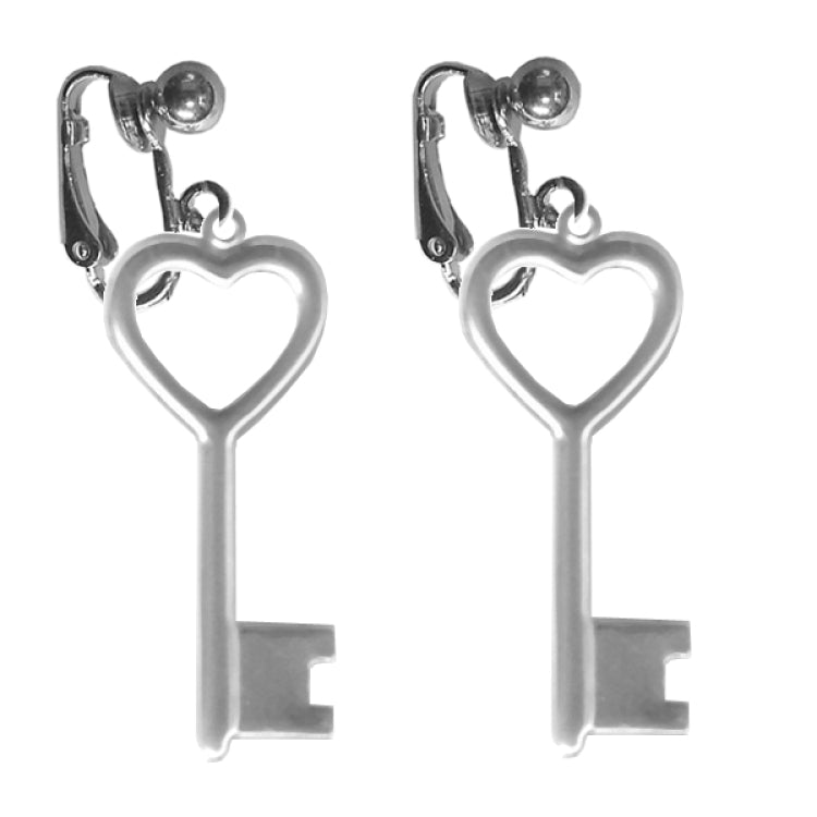 Key To Your Heart Clip Earrings