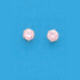 5Mm Round Pink Cz Earrings
