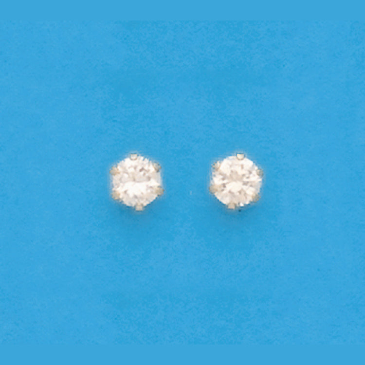 5Mm Round Champagne Cz Earrings