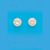 6Mm Round Champagne Cz Earrings