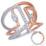 Rose & White Gold Diamond Fashion Ring