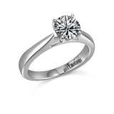 14K W/G SOLITAIRE ENG RING****