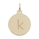 Petite Initial Disc - Lower Case Block K