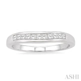 Channel Set Diamond Curved Wedding Band