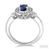 Oval Shape Gemstone & Diamond Ring