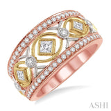 5/8 Ctw Diamond Fashion Ring in 14K Tri Color Gold