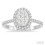 Oval Shape Lovebright Bridal Diamond Engagement Ring