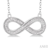 Silver Infinity Shape Diamond Pendant