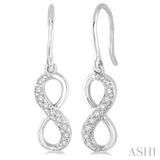 1/6 Ctw Round Cut Diamond Infinity Earrings in 14K White Gold